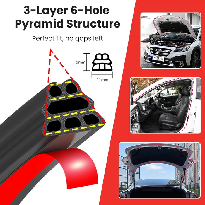 1 tira de sellado de aislamiento acústico de goma para puerta de automóvil - Quierox - Tienda Online