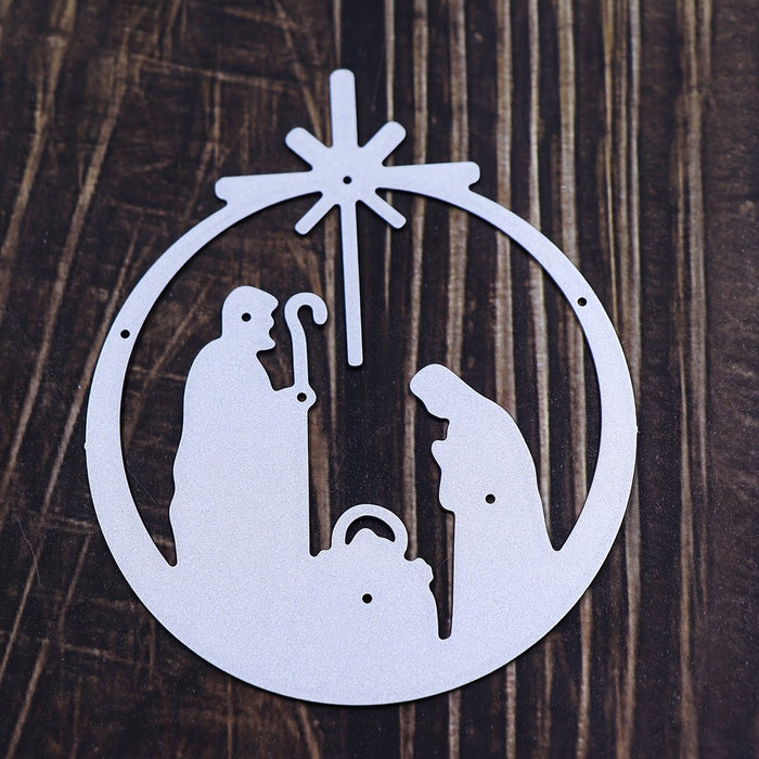 1 troquel de metal de la Natividad, de corte de familia en Navidad con ángel y estrella - Quierox - Tienda Online