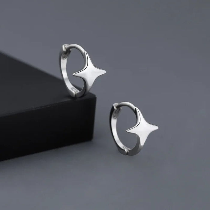 1 Uds. Pendientes de aro de estrella de Color plateado gótico - Quierox - Tienda Online