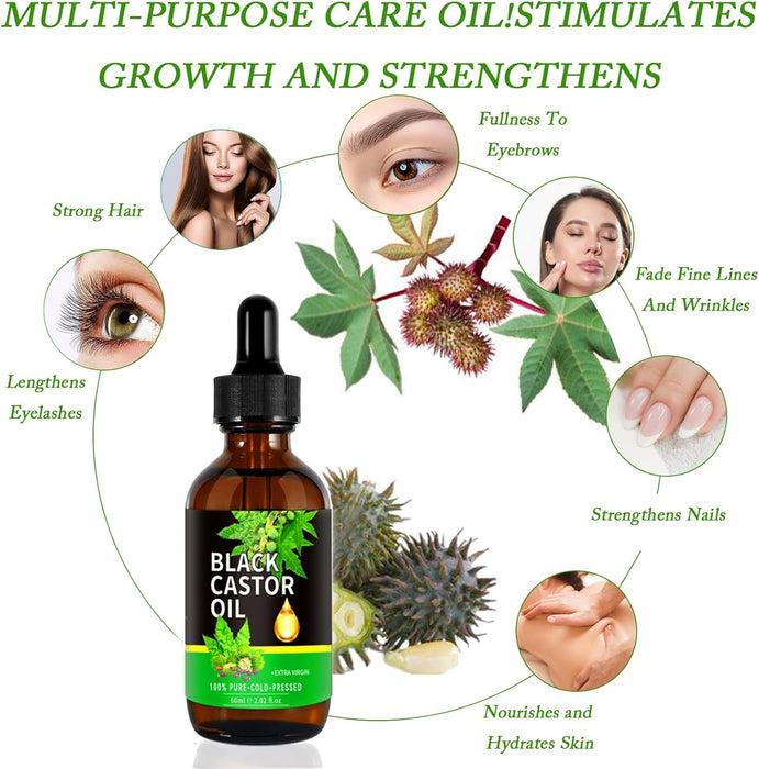 1 unidad de Aceite de Ricino 60 ml/2.02 fl oz, Aceite Esencial Prensado en Frío para Cuidado del Cabello - Quierox - Tienda Online
