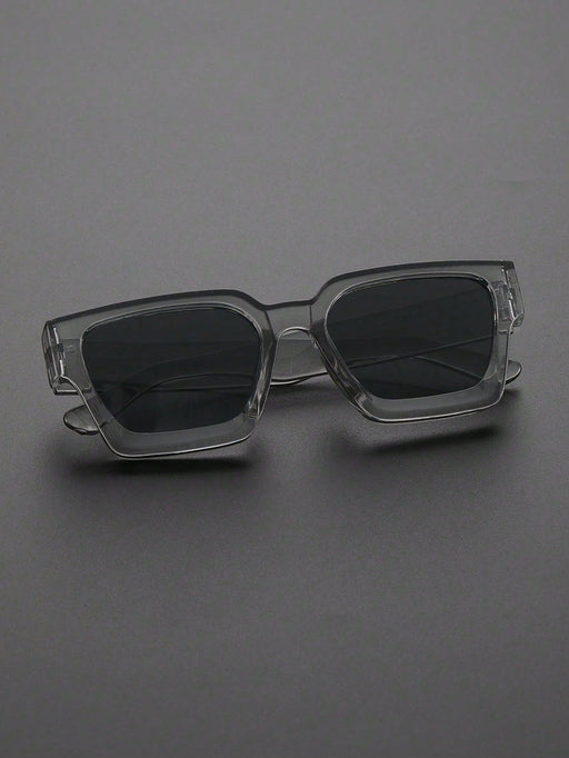 1 unidad de gafas de moda clásicas de plástico gris con montura cuadrada para hombre - Quierox - Tienda Online