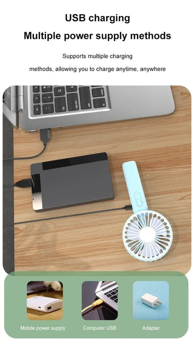 1 ventilador portátil nuevo para oficina, escritorio, multifuncional, plegable, pequeño, eléctrico, USB - Quierox - Tienda Online