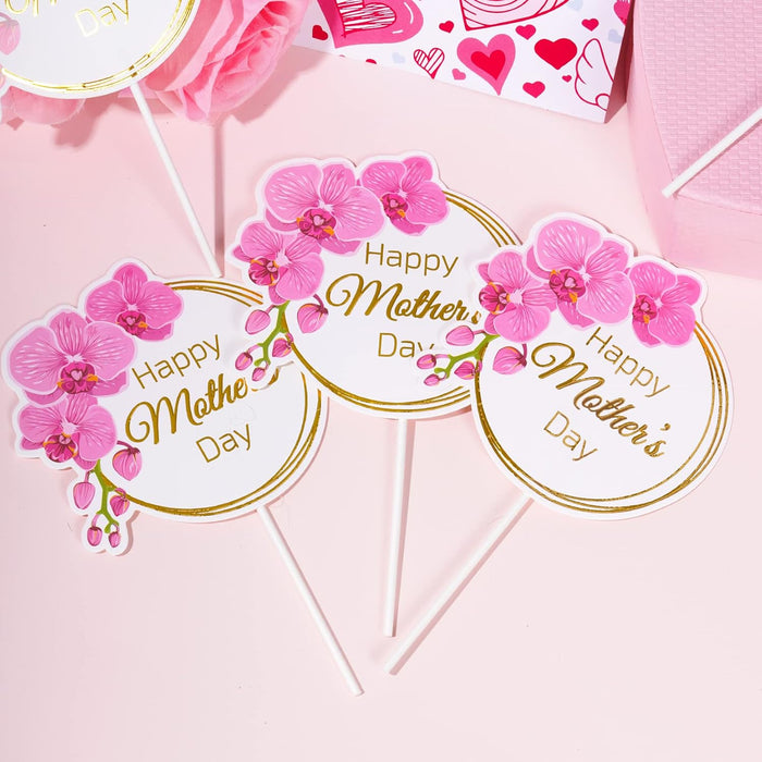 10 adornos para tartas del Día de la Madre, diseño de flores para cupcakes - Quierox - Tienda Online