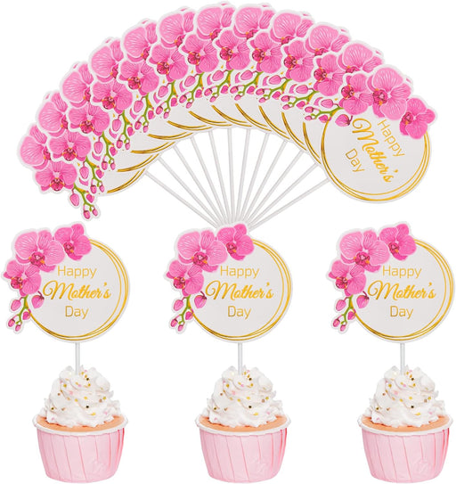 10 adornos para tartas del Día de la Madre, diseño de flores para cupcakes - Quierox - Tienda Online