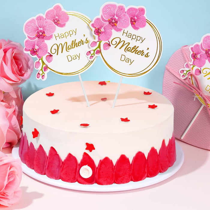 10 adornos para tartas del Día de la Madre, diseño de flores para cupcakes - Quierox - Tienda Online