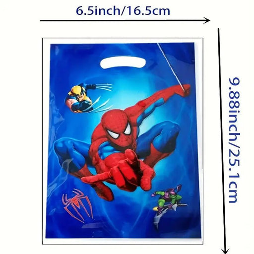10 bolsas de fiesta de cumpleaños de Hombre Araña de plástico con temática de superhéroes - Quierox - Tienda Online