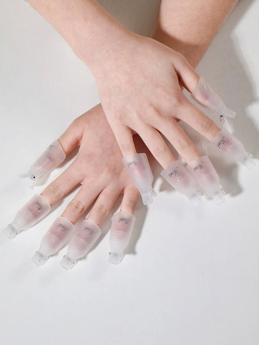 10 clips de plástico transparentes y reutilizables para remover esmalte de uñas - Quierox - Tienda Online