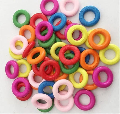 10 cuentas de madera teñidas de varios colores, con forma de donut, redondas, para hacer joyas - Quierox - Tienda Online