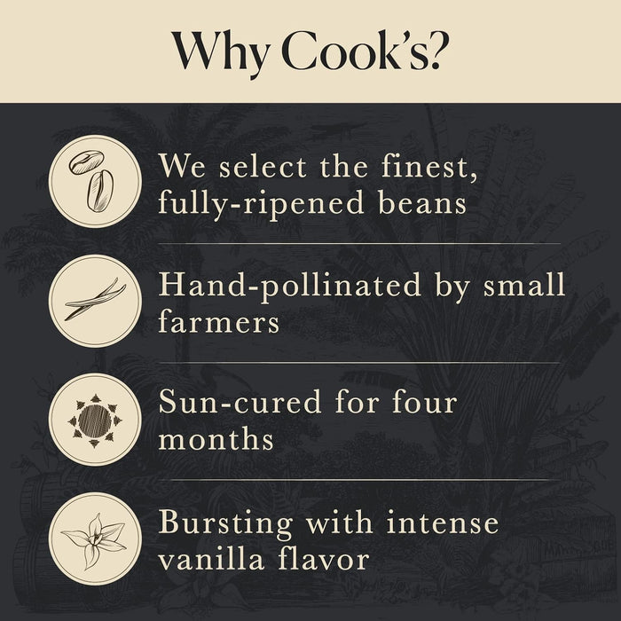 10 granos de vainilla enteros orgánicos de Madagascar, cápsulas de grado A, granos de vainilla prémium para hacer extracto y hornear - Cook's - Quierox - Tienda Online