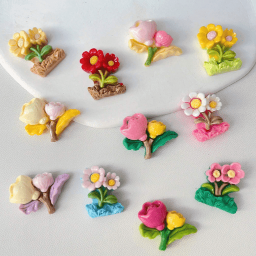 10 Piezas Mezcla De Adornos Con Flor De Resina Para Joyería - Quierox - Tienda Online