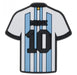 10 PINES con forma de camiseta de fútbol "MESSI" - Quierox - Tienda Online