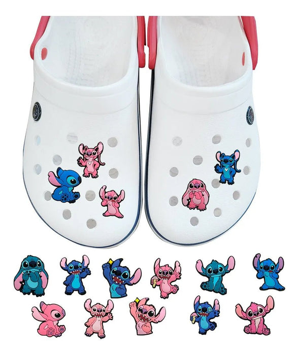 10 Pzs Stitch Unisex Pines Accesorios Sandalias Crocs Azul/rosa aleatorios - Quierox - Tienda Online
