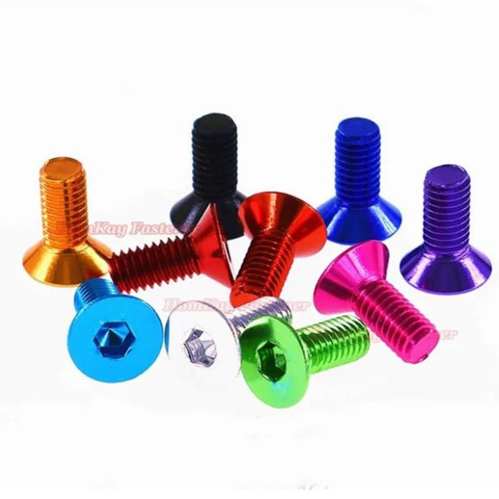 10 tornillos hexagonales planos de aluminio, tornillos de cabeza avellanada hexagonal de aluminio - Quierox - Tienda Online