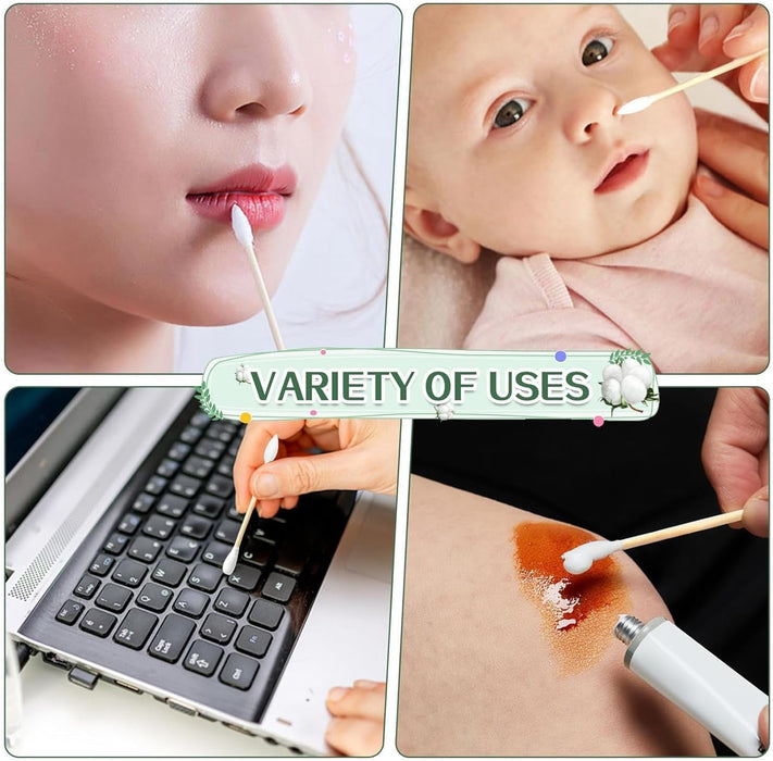 100 Bastoncillos de algodón, bastoncillos de algodón de doble punta para limpieza de oídos - Quierox - Tienda Online