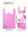 100 bolsas de plástico rosa con asas, de polietileno para la compra extra gruesas - Quierox - Tienda Online