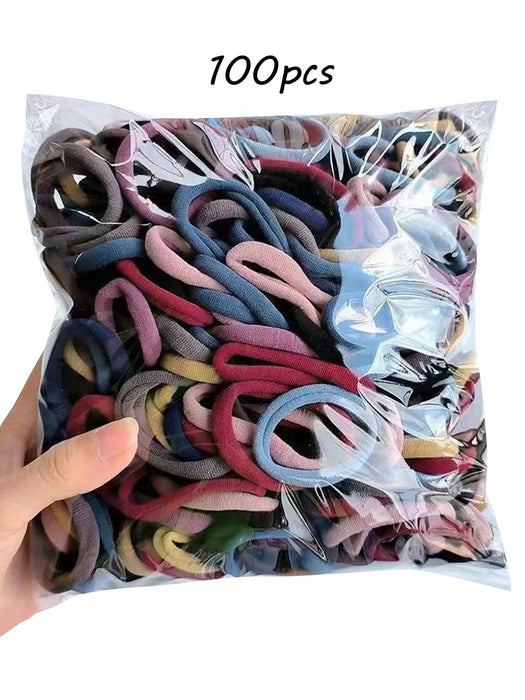 100 coleteros elásticos para mujer, informales, gomas elásticas para el cabello - Quierox - Tienda Online