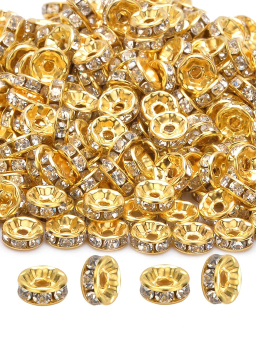 100 cuentas espaciadoras redondas de diamantes de imitación, de 6 mm - Quierox - Tienda Online