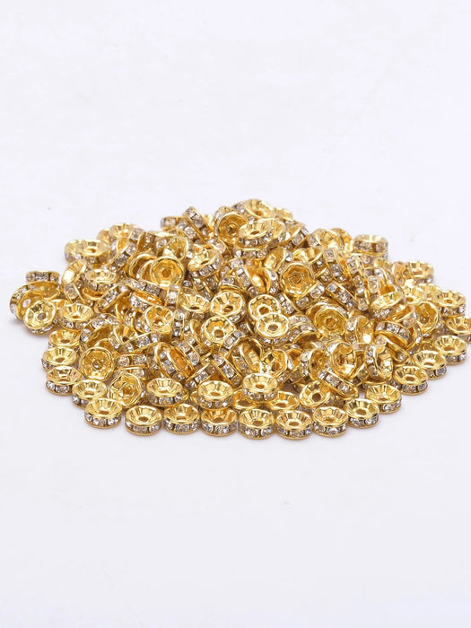 100 cuentas espaciadoras redondas de diamantes de imitación, de 6 mm - Quierox - Tienda Online