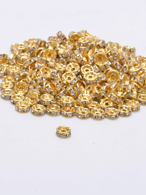 100 cuentas espaciadoras redondas de diamantes de imitación, de 6 mm - Quierox - Tienda Online