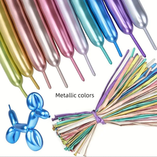 100 Globos de Látex Metálicos Mezclados Retorcibles, Globos Color Macaron - Quierox - Tienda Online