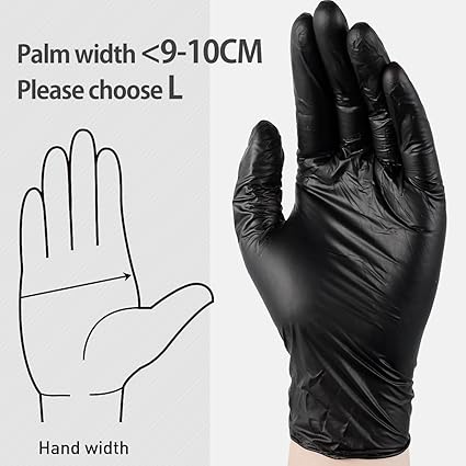 100 guantes desechables negros, de vinilo cómodos unisex (L, negro) - Quierox - Tienda Online