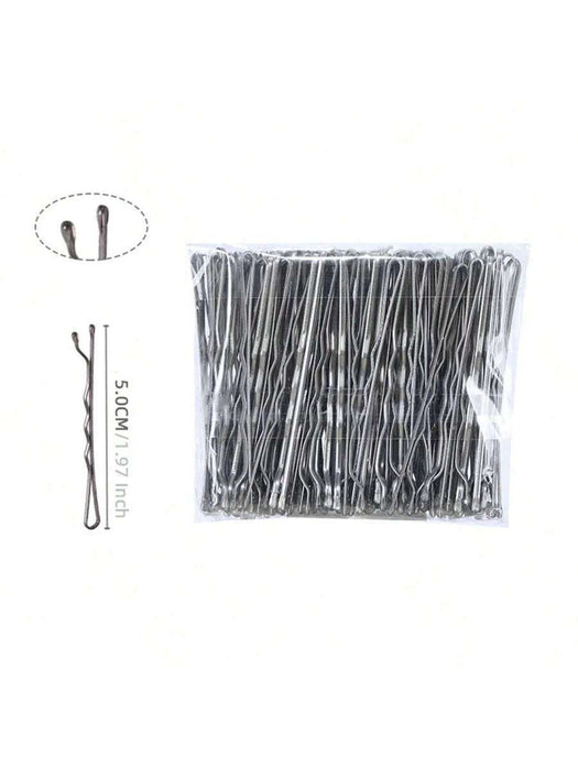 100 pinzas para el pelo de metal negro de 5 cm, sencillas, para mujer, con ondas - Quierox - Tienda Online