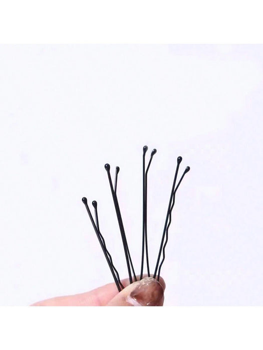 100 pinzas para el pelo de metal negro de 5 cm, sencillas, para mujer, con ondas - Quierox - Tienda Online
