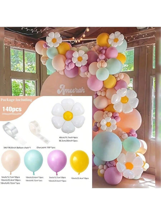 5pcs de globos de flores de margarita boho de Decoración para fiestas de cumpleaños