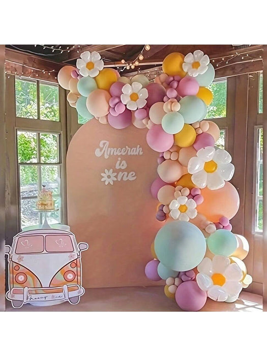 5pcs de globos de flores de margarita boho de Decoración para fiestas de cumpleaños