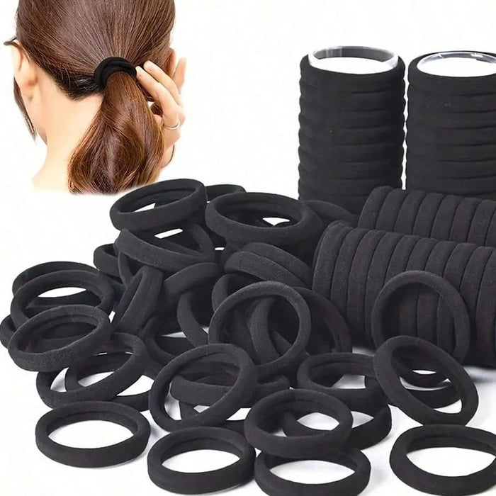 SHEIN 100 gomas elásticas negras para el pelo