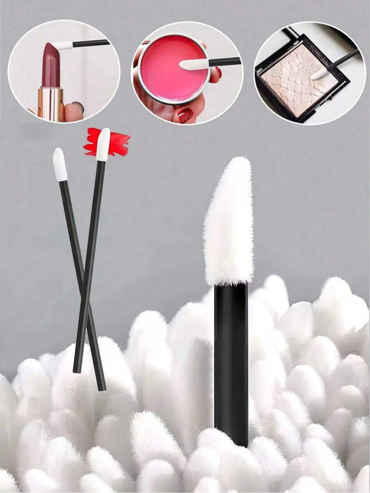 SHEIN 100 piezas Aplicadores de brillo labial con 1 contenedor de repuesto