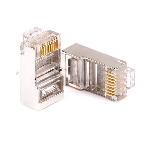 100pcs Conectores de protección de metal transparente, enchufe modular RJ-45, 8P8C - Quierox - Tienda Online