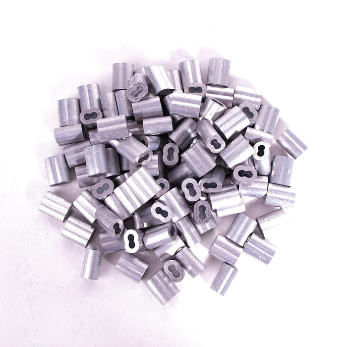 100PCS Manga de lazo de prensado de aluminio para cuerda de alambre de 1/8 "de diámetro y cable - Quierox - Tienda Online