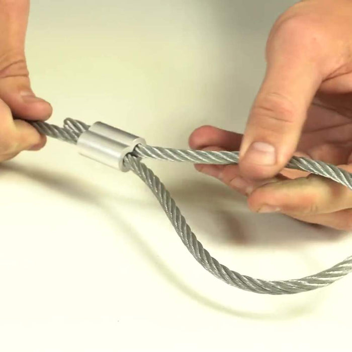 100PCS Manga de lazo de prensado de aluminio para cuerda de alambre de 1/8 "de diámetro y cable - Quierox - Tienda Online