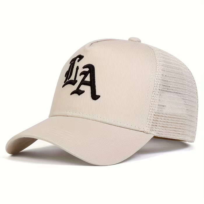 1 gorra de béisbol ajustable unisex, con forma de LA, ala ancha para protección