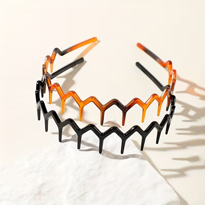 2 piezas Aro de pelo dentado ondulado, antideslizante, adecuado para lavar el rostro