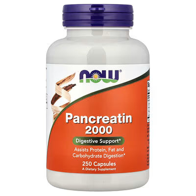 NOW Foods, Pancreatina 2000, 250 cápsulas