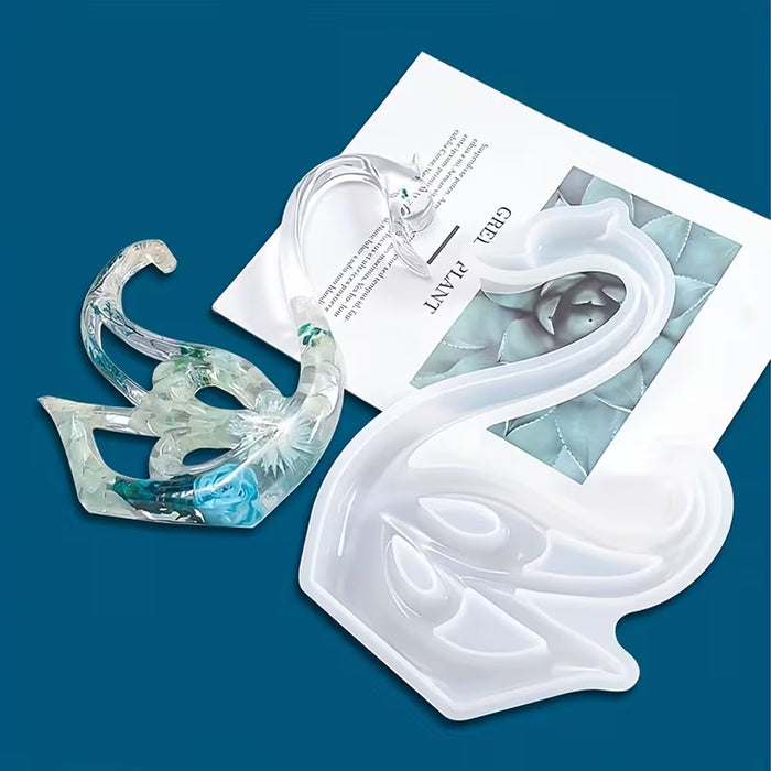 Moldes de silicona de cisnes en pareja, 2 piezas de moldes 3D realistas con forma de cisnes para resina