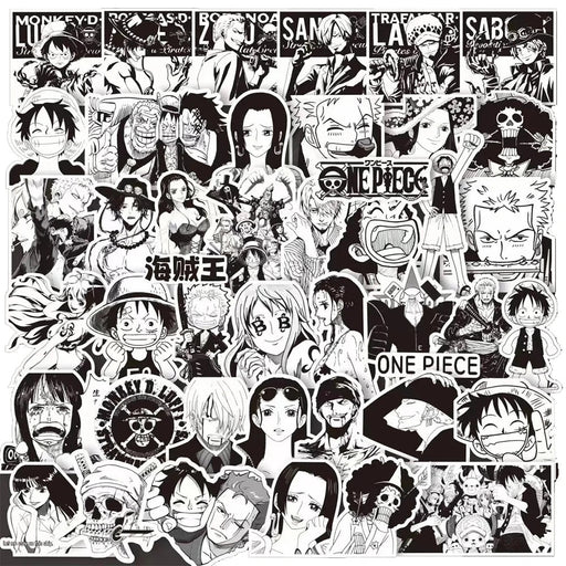 103PCS Pegatinas aleatorias en blanco y negro de anime de one piece - Quierox - Tienda Online