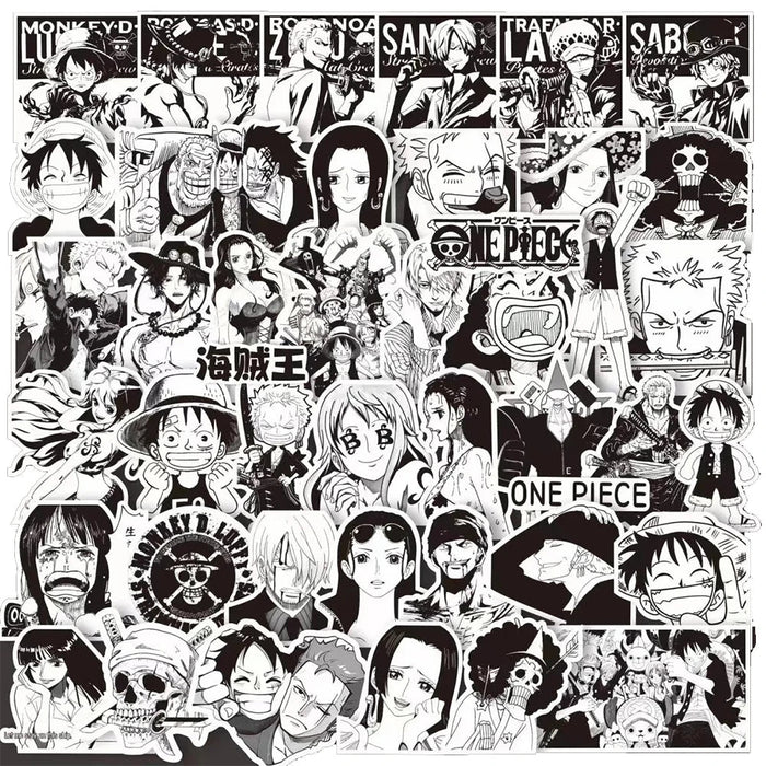 103PCS Pegatinas aleatorias en blanco y negro de anime de one piece - Quierox - Tienda Online