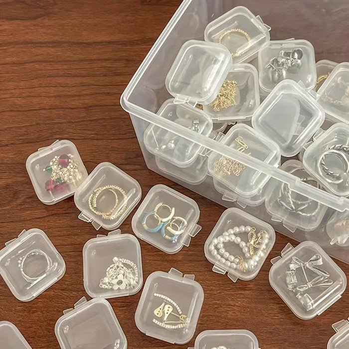 30pcs Mini Contenedores Cuadrados Adecuados para Aretes