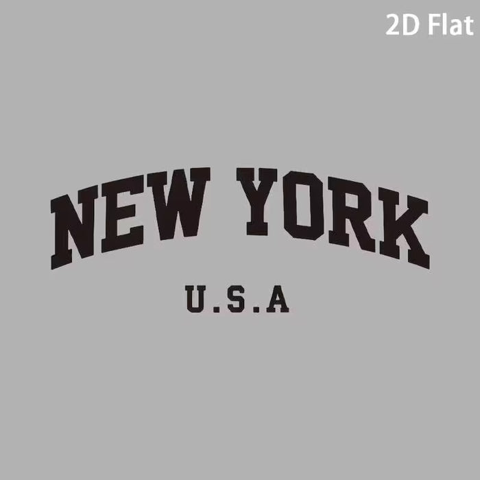 1 pieza 2D Plano ¨Nueva York USA¨  Letra Calcomanía de Transferencia de Calor
