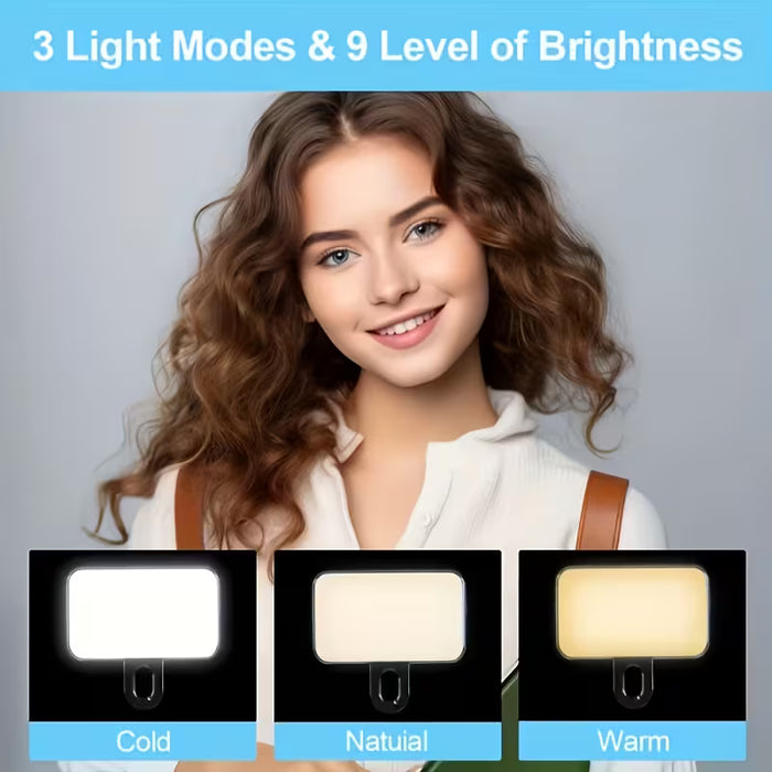 Luz de relleno LED compacta para smartphones y laptop