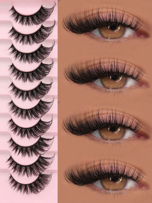 Shein 10 pares de pestañas postizas de imitación de visón estilo ojo de gato