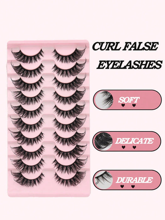 Shein 10 pares de pestañas postizas de imitación de visón estilo ojo de gato
