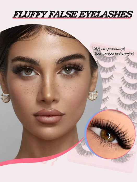 Shein 10 pares de pestañas postizas de imitación de visón estilo ojo de gato