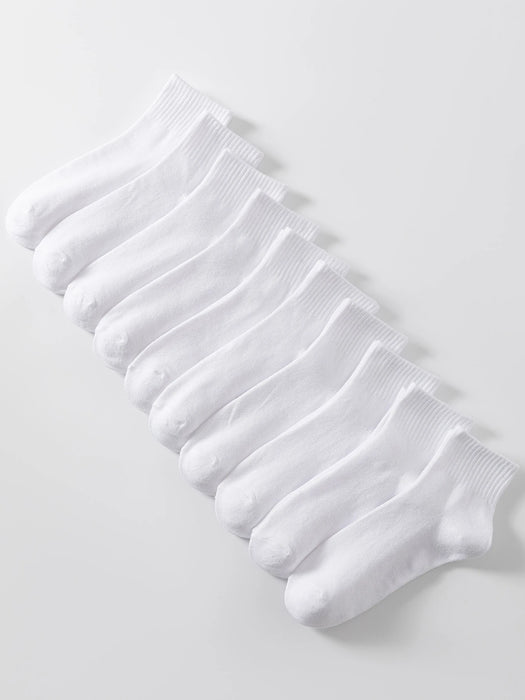 SHEIN 10 Pares De Calcetines Blancos Para Mujer