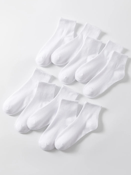 SHEIN 10 Pares De Calcetines Blancos Para Mujer