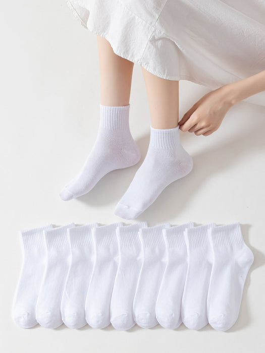 SHEIN 10 Pares De Calcetines Blancos Para Mujer