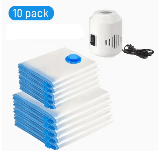 10pcs Bolsas de Almacenamiento al Vacío con Bomba Eléctrica de Viaje - Quierox - Tienda Online